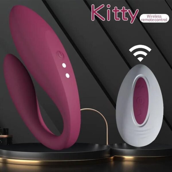 Vibrador Dual Kitty con Control - Imagen 5