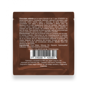 Sachet Lubricante 4 En 1 Chocolate Caliente 5ml