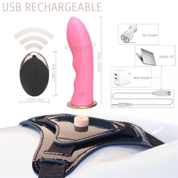 Slimline Arnés Vibrador Recargable con Mando - Imagen 5