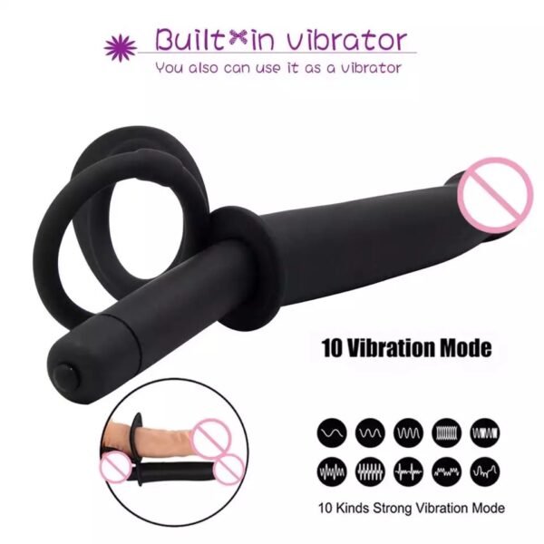 Vibrador con correa para doble penetración - Imagen 8