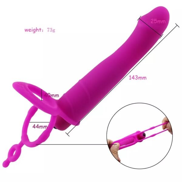 Vibrador con correa para doble penetración - Imagen 4