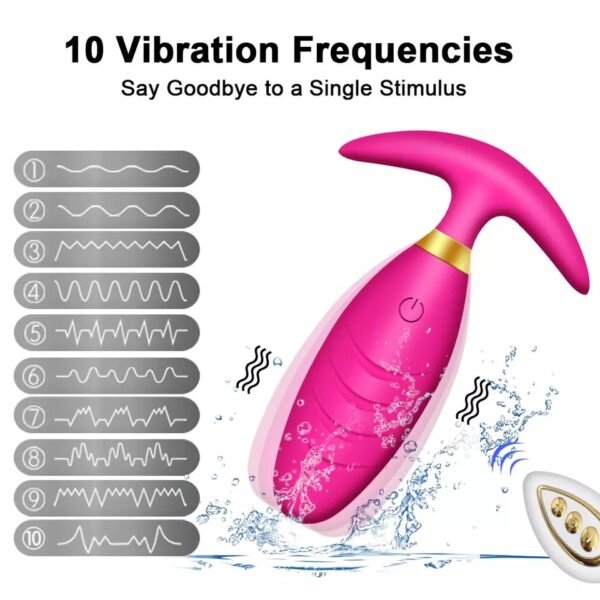 Plug Anal Vibrador De Silicona Con Control 10 Velocidades - Imagen 8