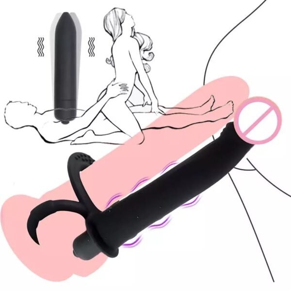 Vibrador con correa para doble penetración - Imagen 3