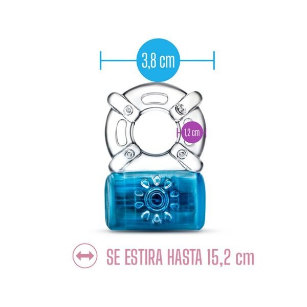 Pleaser Anillo Vibrador Recargable Azul - Imagen 7
