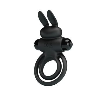 Anillo Conejito Vibrador Doble Negro Osmond