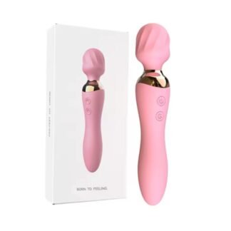 Micrófono Vibrador Dual Recargable Rosado