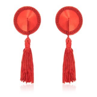 Pezoneras Satinadas con Borlas Rojas