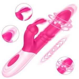 Vibrador con Empuje y Perlas